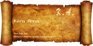 Kern Anna névjegykártya